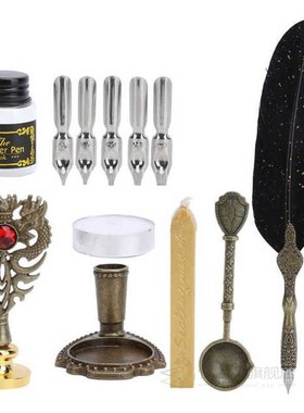 Quill Dip Pen Set Vintage Feather Fountain Pen Student Writi