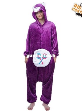 2017 Autumn&Winter Man Purple Bear Animal Pajamas Costume Ki
