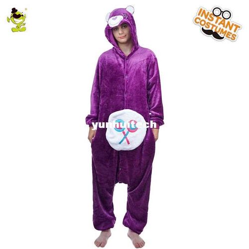 2017 Autumn&Winter Man Purple Bear Animal Pajamas Costume Ki