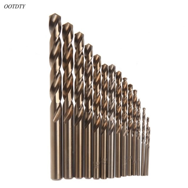 15Pcs High Speed Steel M35 HSS Cobalt Twist Drill Bit Set 1