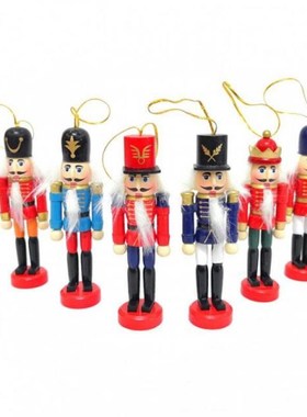 12cm Wooden Nutcracker Doll Soldier Puppet Figurines Christm