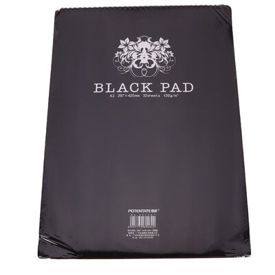 A3/A4/A5 Retro Watercolor Black Paper Sketchbook Memo Pad No
