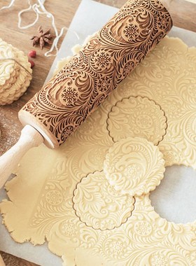 Christmas Embossing Pin Baking Cookies Noodle Biscuit Fondan