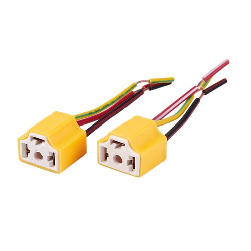 2 Pcs H4 9003 HB2 Female Ceramic Wire Harness Headlight Sock