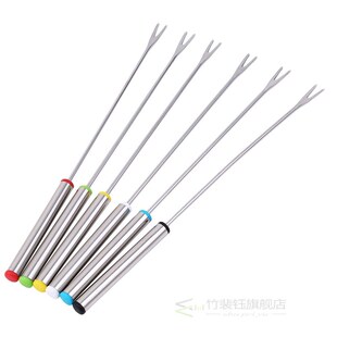 6PCS/Set Stainless Steel Fork Hot Pot Forks Fondue Melting