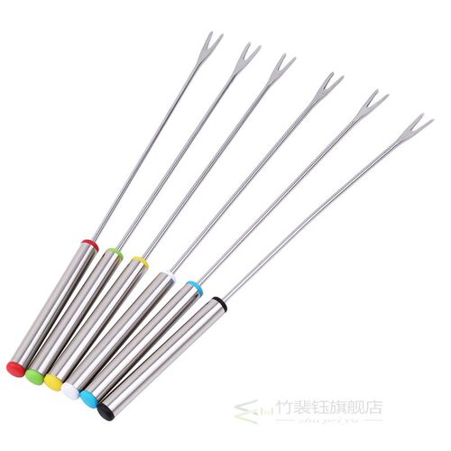 6PCS/Set Stainless Steel Fork Hot Pot Forks  Fondue Melting