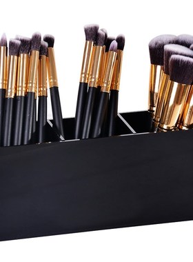 LASPERAL Black 3Grids Makeup Organizer Brushes Holder Acryli