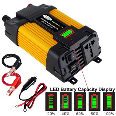 DC12 to AC110/220V Car Power Inverter Charger Adapter Voltag