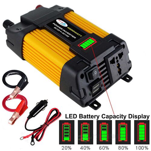 DC12 to AC110/220V Car Power Inverter Charger Adapter Voltag