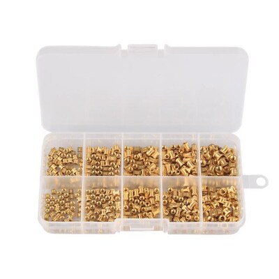 500Pcs M2/M2.5/M3 Injection Nut Brass Insert Knurled Nuts Kn