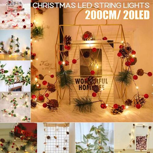 2m Christmas Led String Lights Christmas Red Fruit Copper Wi
