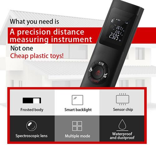40M Digital Mini Distance Measuring Meter Rangefinder USB Ch