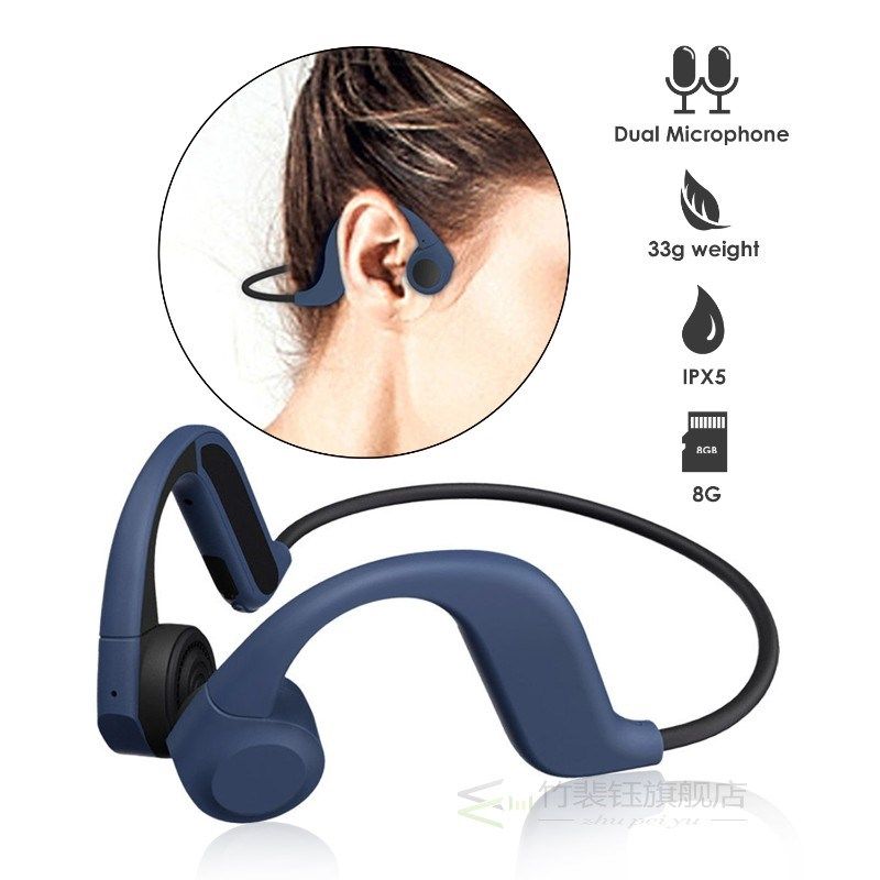 BBGear X9 Bone Conduction MP3 Player with Built in 8Gb Memo