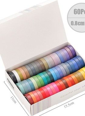 60 Pcs/Set Basic Solid Color Washi Tape Rainbow ing Tape Dec