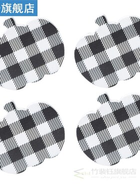 4Pcs Wood Plaid Decorations DIY Table Wooden Adornments