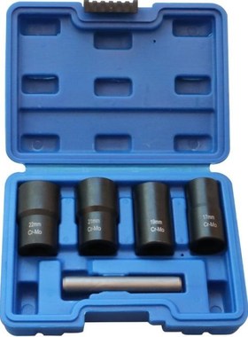 5Pcs 17-22MM Twist Socket Set Locking Wheel Nut Bolt Stud Ex