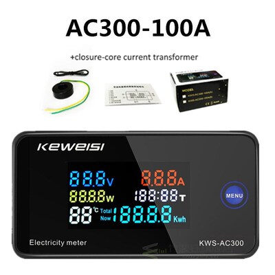 KWS AC300 Voltmeter Ammeter KWS Power Energy Meter AC 50 30