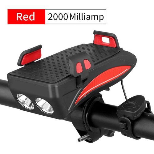 GH 4 in 1 bike light bicycle lamp horn alarm bell holder pow