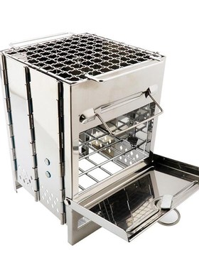 Portable Grill Rack Stainless Steel Stove Pan Camping Roaste