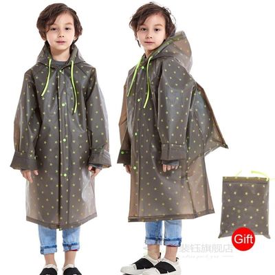 Children Kids Raincoat Impermeable Poncho EVA Hooded Schoolb