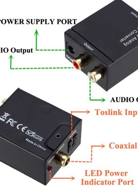 New RCA R/L Output Digital to Analog Audio Adapter DAC Ampli