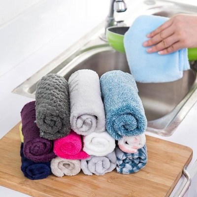 Fiber Dish Cloth Kitchen Wipping Washing Rags Car Cleaning T