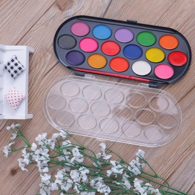 16Pcs Watercolor Palette Brush Set Painting Tray Craft Drawi