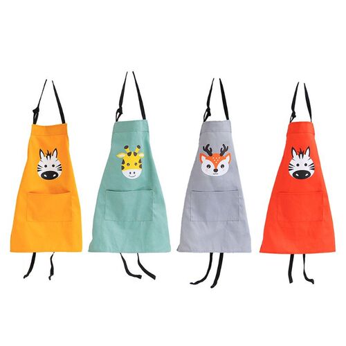 Cute cartoon Animal Parenting Apron cotton washing Kitchen b
