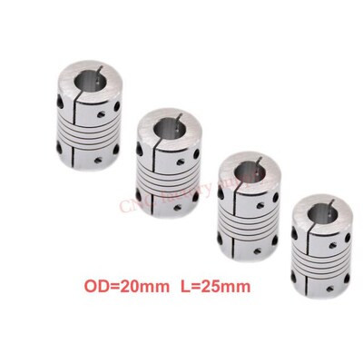 Hot 4pcs/lot D20L25 CNC Motor Jaw Shaft Coupler clamp Flexib