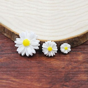 20pcs/lot 9mm 13mm 20mm white daisy flower resin flatback ca