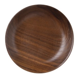 Wooden Round Plates Fruit Cake Tea Coffee Dessert Dish Food