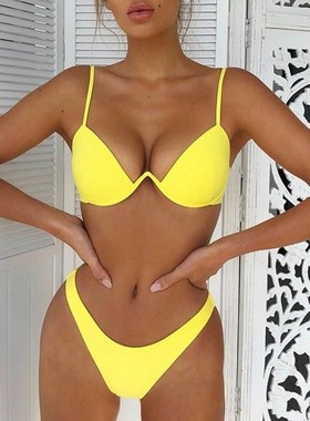 Drop Shipping Sexy Push Up Unpadded Brazilian Bikini Set Wom