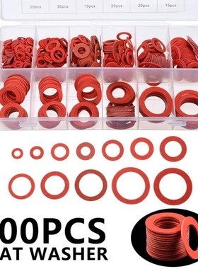 600pcs 12 Sizes Flat Washer  Red Steel Paper Fiber Insulatio