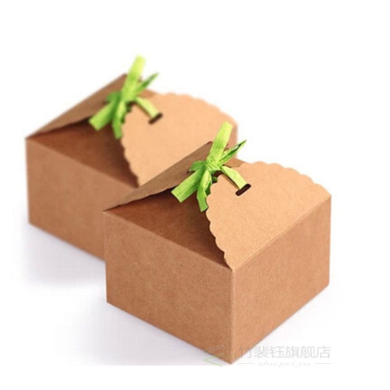 12PCS Kraft Paper Gift Box Party Wedding Square Box Wrap For