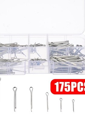 175pcs/box Split Open Pins Cotter Fixings Assorted Sizes Zin