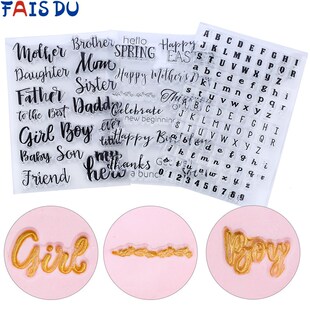 DIY Silicone Biscuit Stamp Cutter English Letter Family Memb