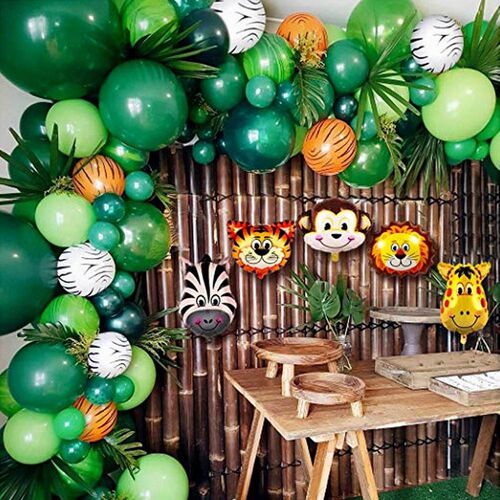 106pcs Animal Balloons Garland Kit Jungle Safari Theme Party