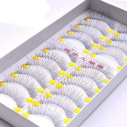 新款 10 pairs natural thick long false fake eye lashes-浴帽