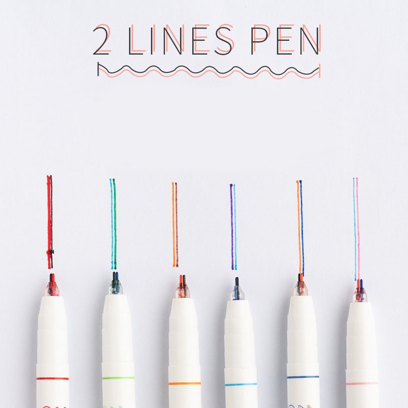 1 Pieces  Korean 2 Lines Pen 3D Writing Creativity 6 Color C 包装 内托 原图主图