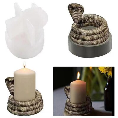Candlestick Silicone Mold Cobra Coiling Resin Mould