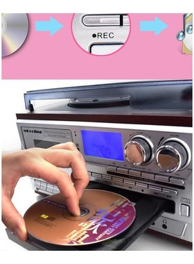 3 Speed Bluetooth Turntable Vinyl LP Record Player Vintage G