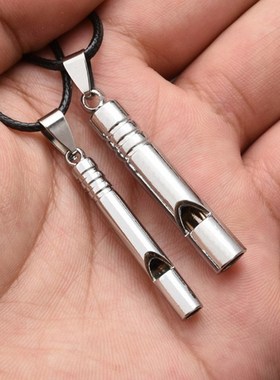 Titanium Emergency Whistle Loud Portable Keychain Necklace W