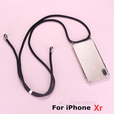 Strap Cord Chain Phone Case for iPhone XS X 11 Tape Necklace