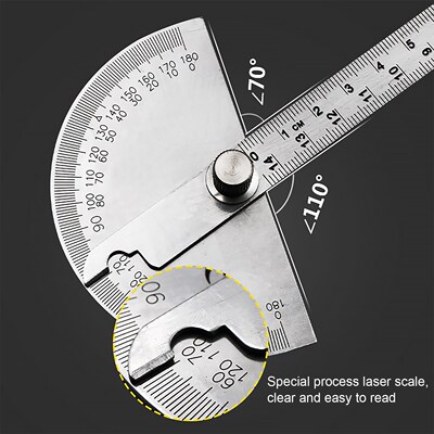 180 Degree Protractor Metal Angle Finder Goniometer Angle Ru