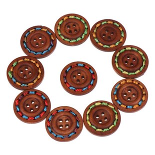 10pcs/lot 25mm Retro Series Wood Buttons 适用于 Handwork Sew
