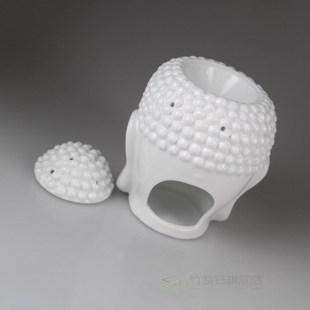 Ceramic Buddha Head Aromatherapy Oil Burner Aroma Essential