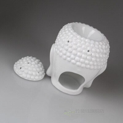 Ceramic Buddha Head Aromatherapy Oil Burner Aroma Essential