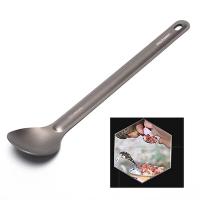 21.5cm x 3.9cm Titanium Spoon Camping Spoon Outdoor Tablewar