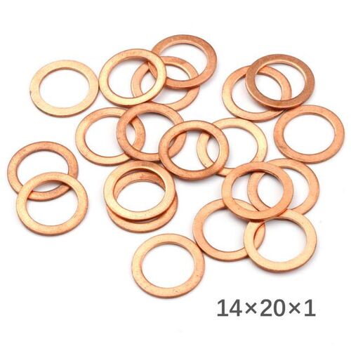 20Pcs Flat Ring Seal Kit 14*20*1MM Copper Washer Solid Gaske