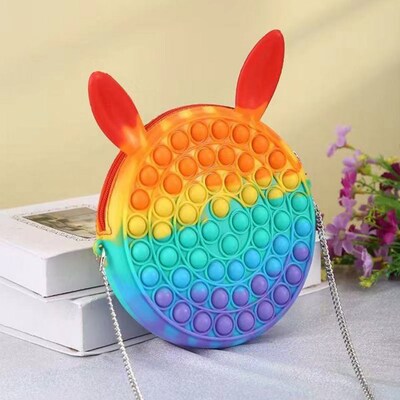 Cute Bag Pops Fidget Toys Its Reliver Stresstoy Rainbow Push